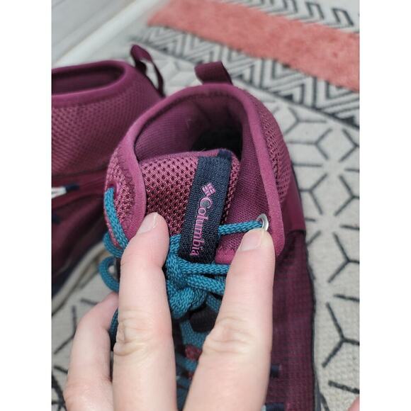 Columbia Trailstorm Mid Waterproof Maroon/Teal Hiking Boots, sz 10.5 - Picture 6 of 15